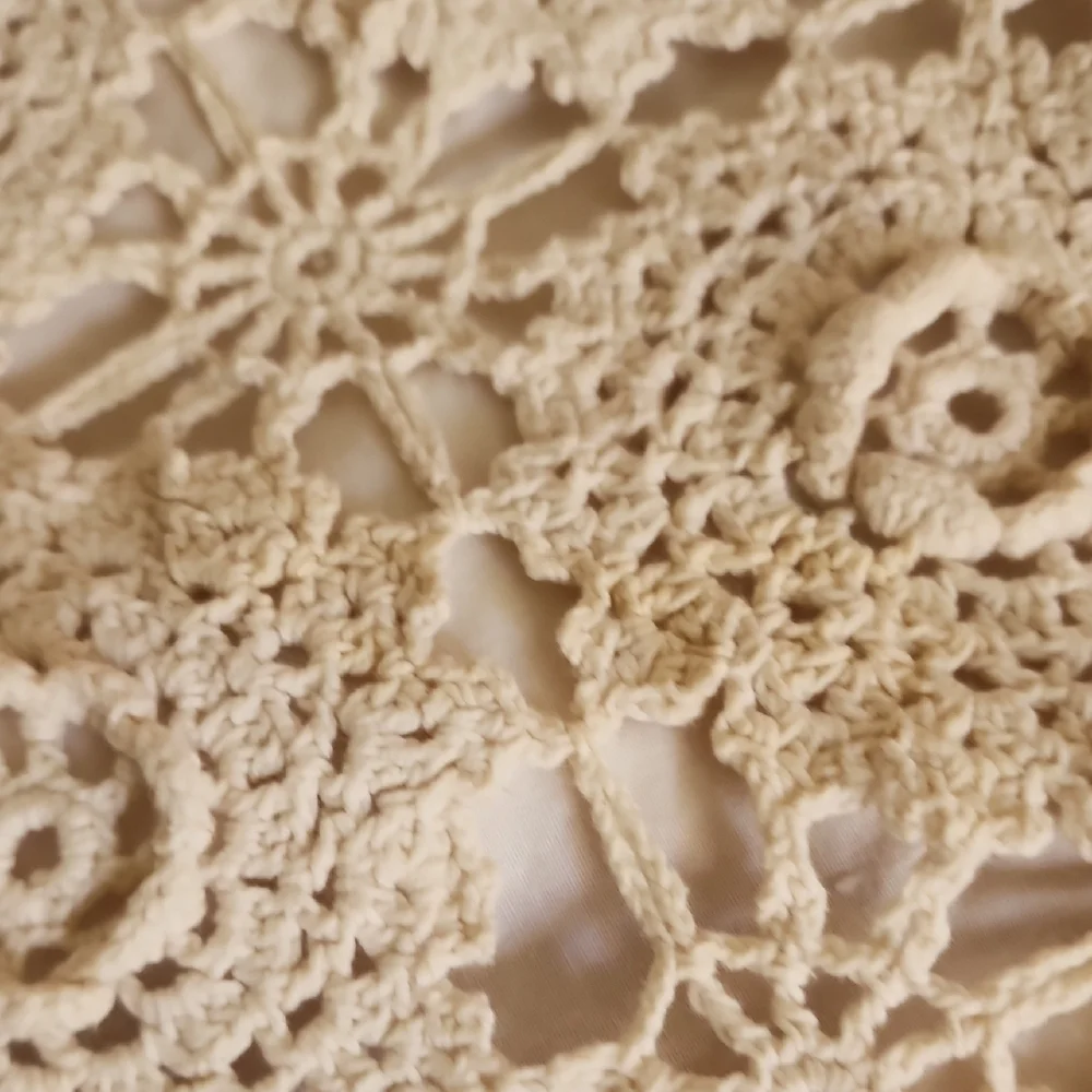 Crochet Lace Pillow Shams Cream